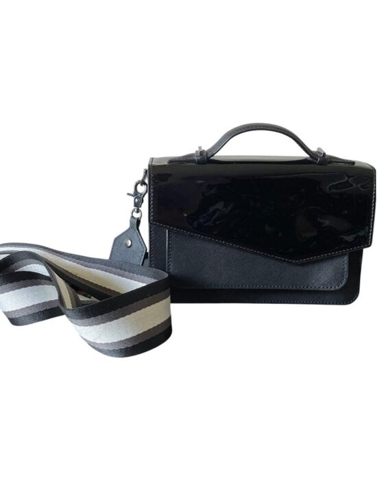 Botkier Handbags - Botkier Cobble Hill Expander Leather Crossbody Bag - Black